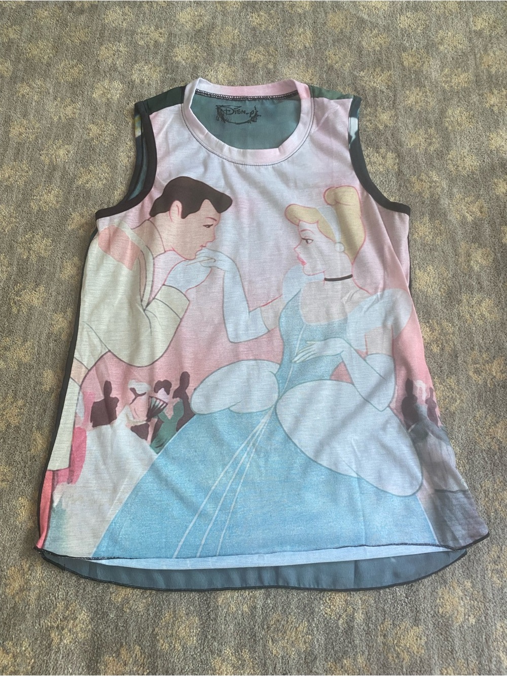 Disney Cinderella Sleeveless Graphic Tank - Pink, Blue & Black